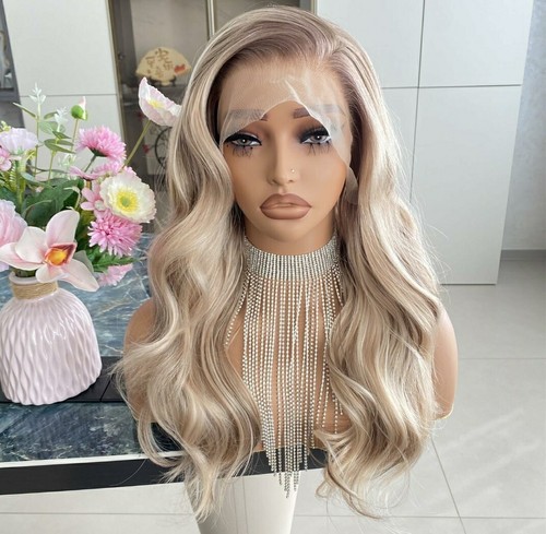 Long platinum blonde wig - long, hd