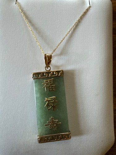 10k gold genuine jade - 10k, fu